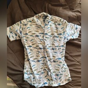 Bimini Bay Fish Button Up Hawaiian Shirt